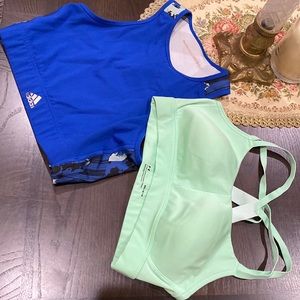 Gym workout sport bra tops Adidas & Under Armour brands M
